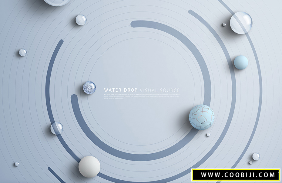 素材-炫彩艺术透明水滴水珠海报素材PSD模板插图3