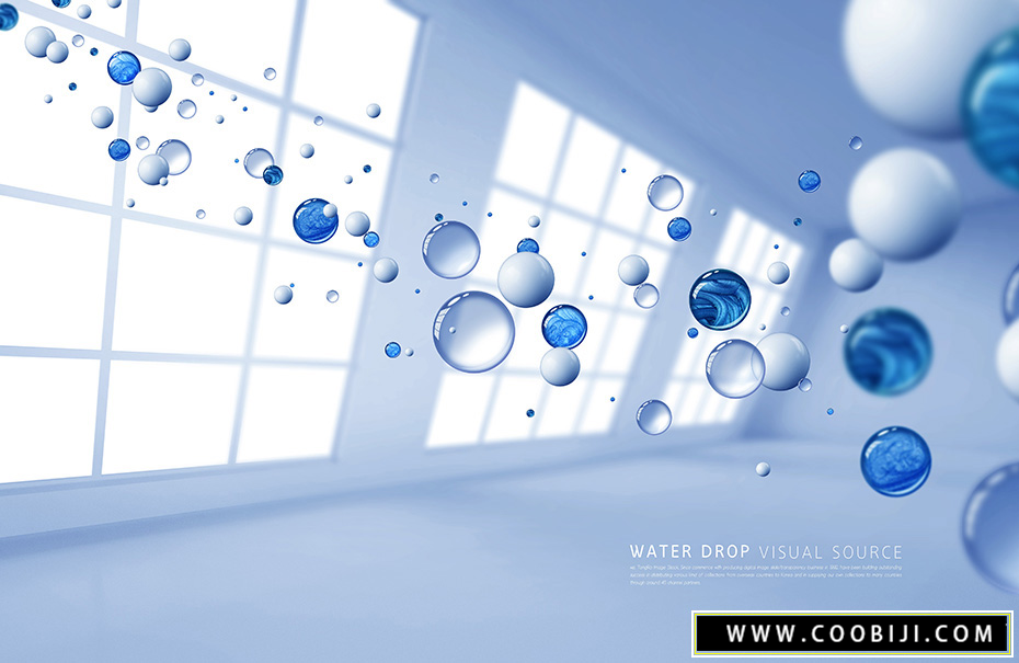 素材-炫彩艺术透明水滴水珠海报素材PSD模板插图1