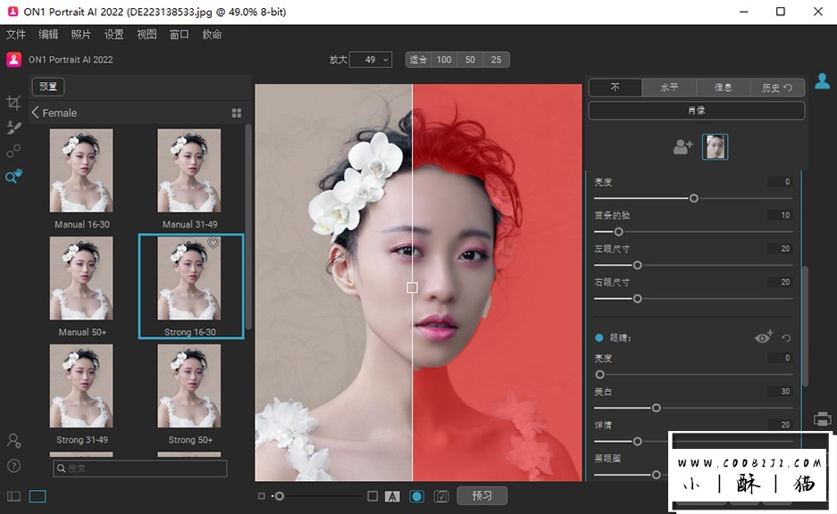 软件-AI人工智能瘦脸磨皮软件/PS插件汉化版ON1 Portrait AI 2021 v15.0.0.9581插图1