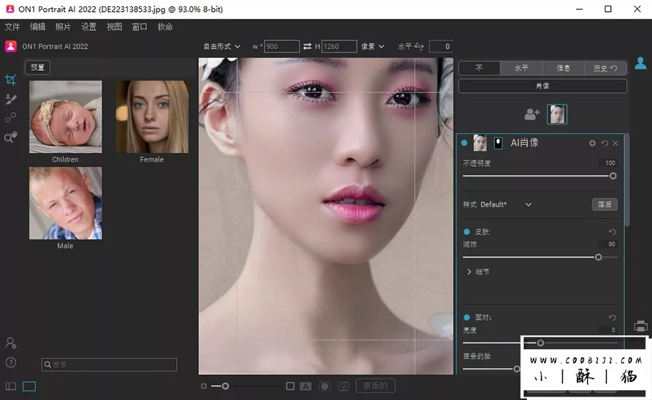 软件-AI人工智能瘦脸磨皮软件/PS插件汉化版 ON1 Portrait AI 2021.5 v15.5.0.10403 WIN/MAC系统插图2